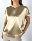 Peserico - SO6808 - Shirtbloes zijdestretch - amber beige