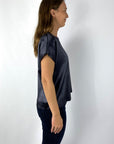 Peserico - SO6808 61D - Shirtbloes zijdestretch - inktblauw