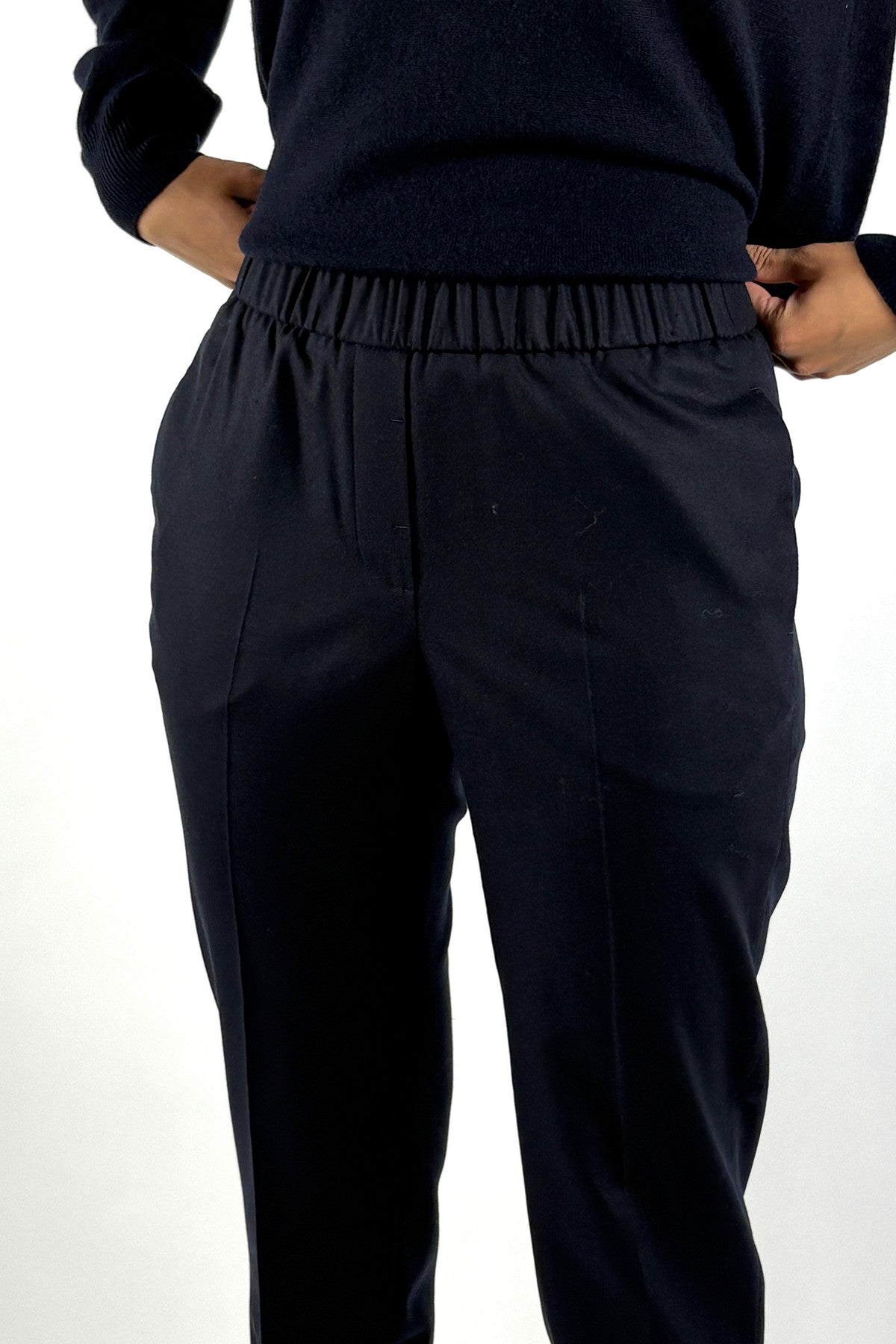 Peserico 7/8 broek in flanel cashmeremix – Universe Blue