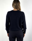 Peserico trui met V-hals in wol, zijde en cashmere – Universe Blue