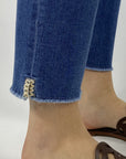 Cambio - Piper short | 9128 - Jeans gehaakte details - MEDIUMBLUE