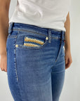 Cambio - Piper short | 9128 - Jeans gehaakte details - MEDIUMBLUE