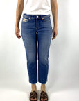 Cambio - Piper short | 9128 - Jeans gehaakte details - MEDIUMBLUE