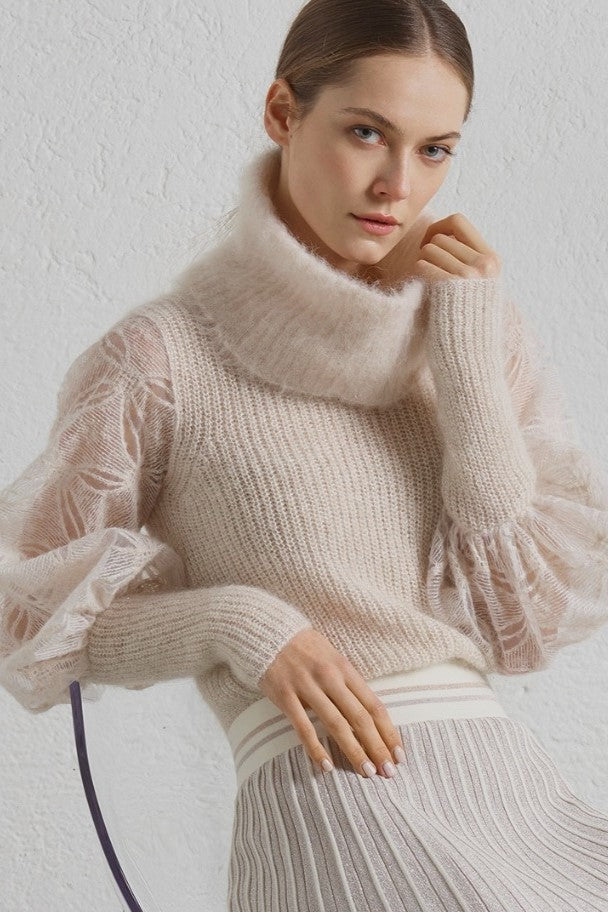 Prachtige pull met fantasie in beige uit de herfstcollectie van D'exterior