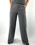 Seductive Naley 095344/6962 wide-leg flanel broek – Silver