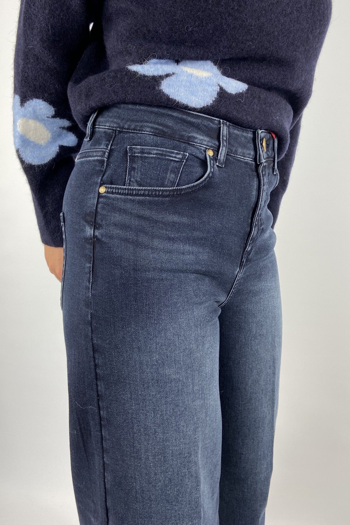 Seductive Maury 095353/9369 Wide Leg Jeans – Braun Blau