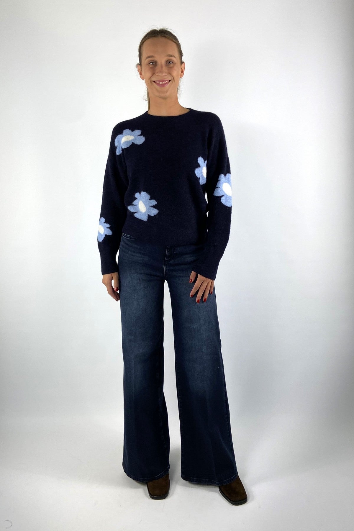 Seductive Maury 095353/9369 Wide Leg Jeans – Braun Blau
