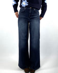 Seductive Maury wide leg jeans in Brown Blue met hoge taille