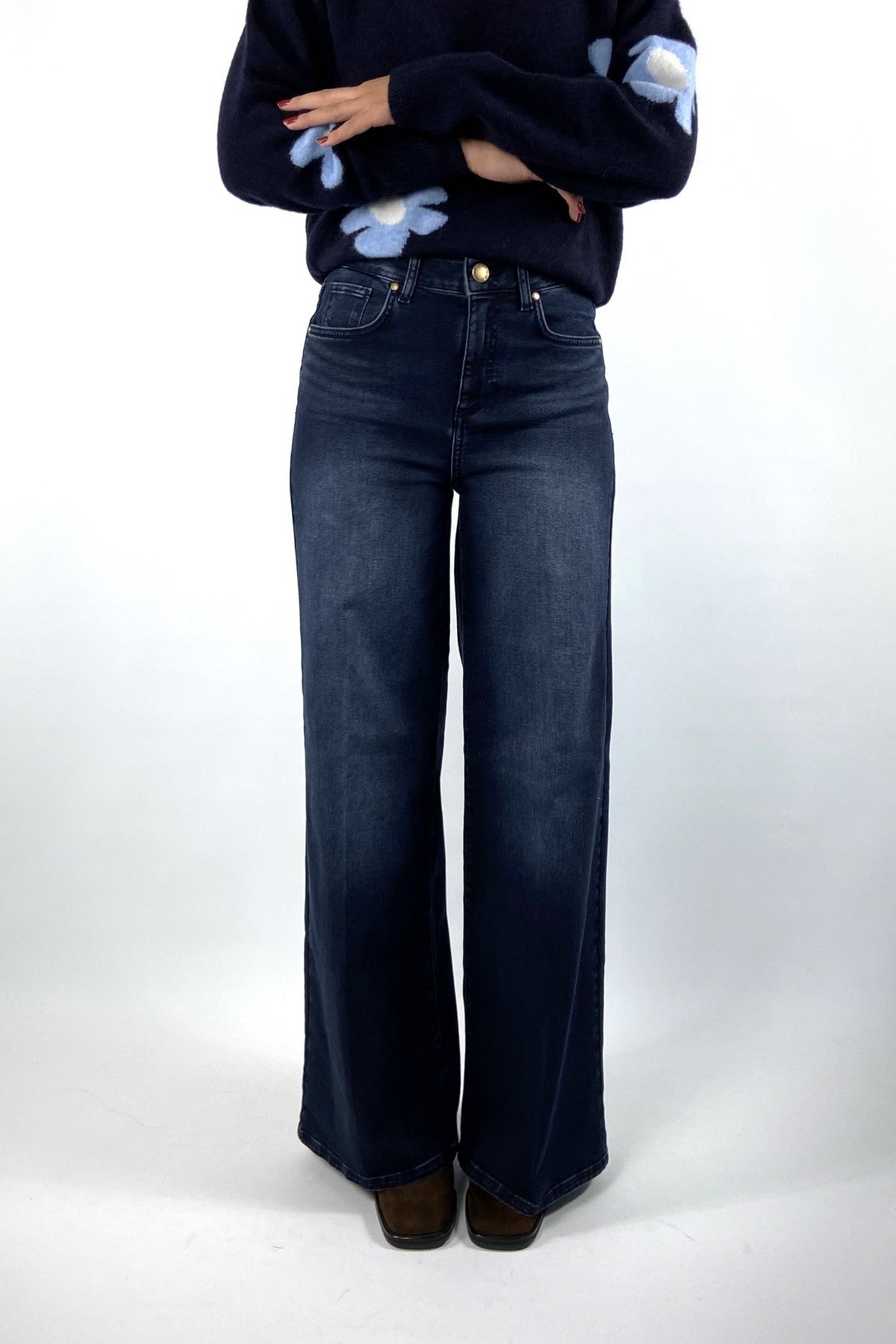 Seductive Maury 095353/9369 Wide Leg Jeans – Braun Blau