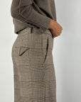 Seductive Shiloh 095090/6911 wide-leg pantalon – Beige Graphical