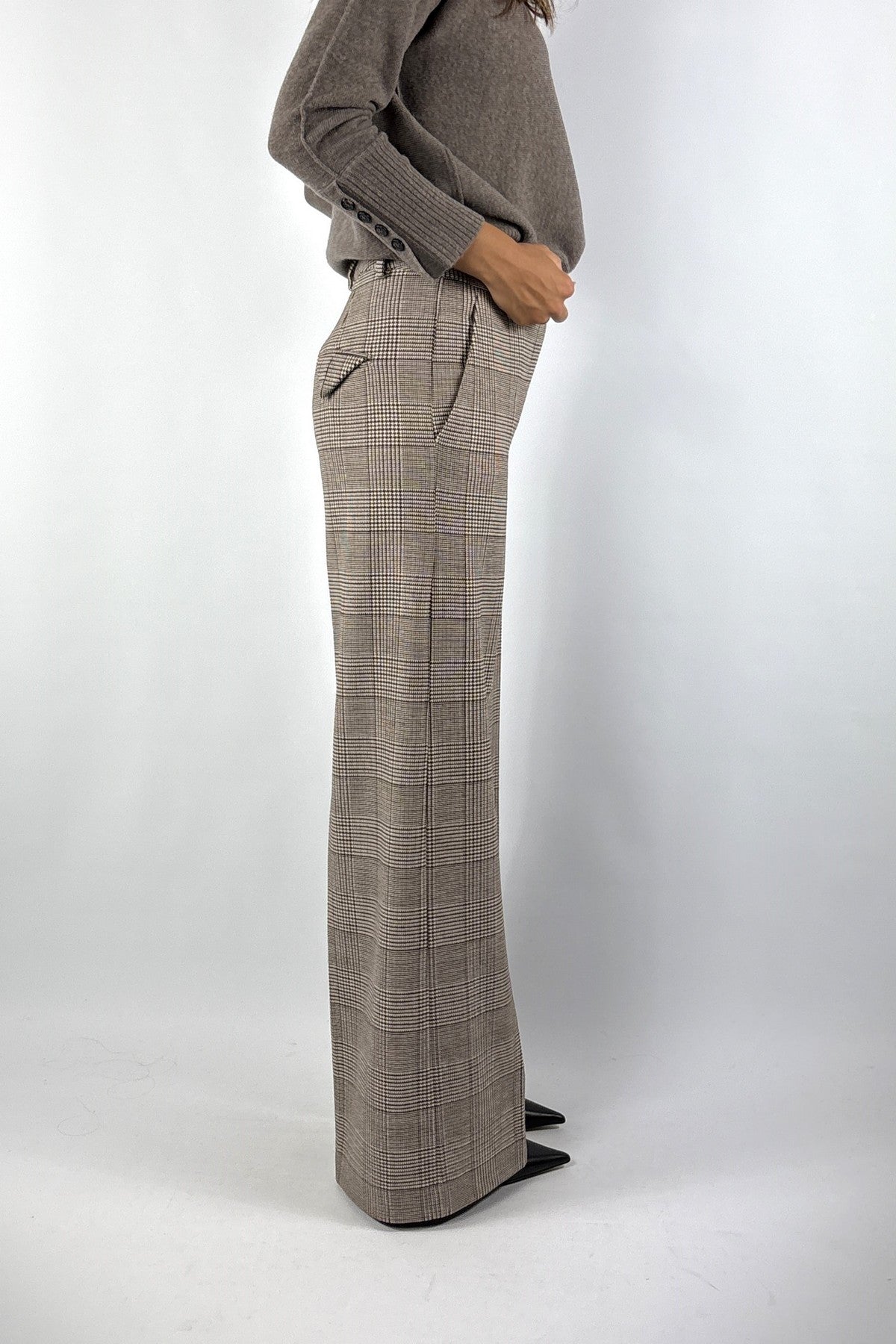 Seductive Shiloh 095090/6911 wide-leg pantalon – Beige Graphical