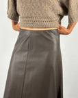 Seductive 094126-9052 midi-rok lederlook – Nappa-optiek