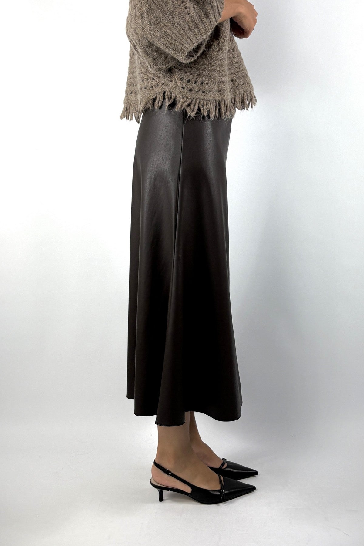 Seductive 094126-9052 midi-rok lederlook – Nappa-optiek