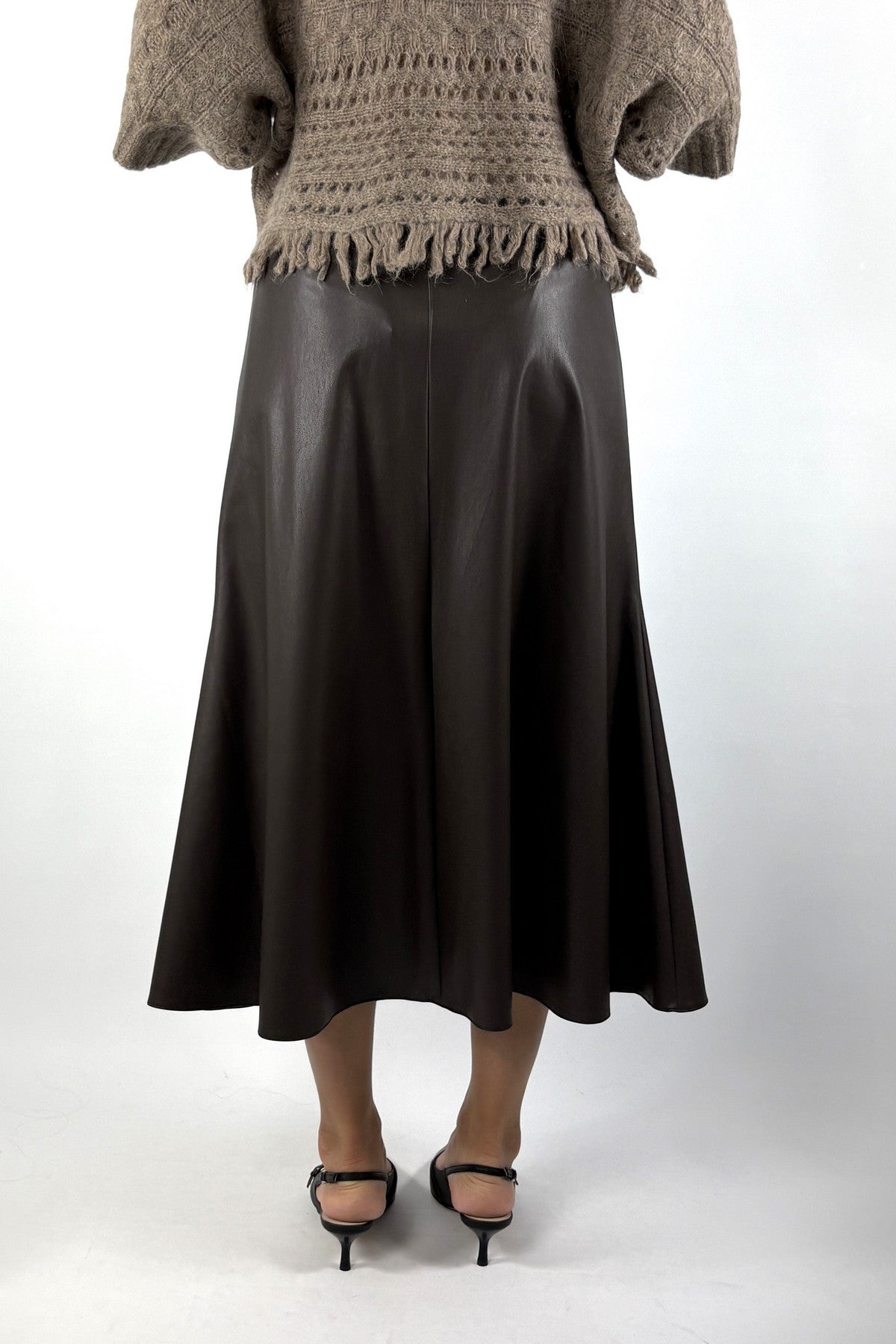 Seductive 094126-9052 midi-rok lederlook – Nappa-optiek