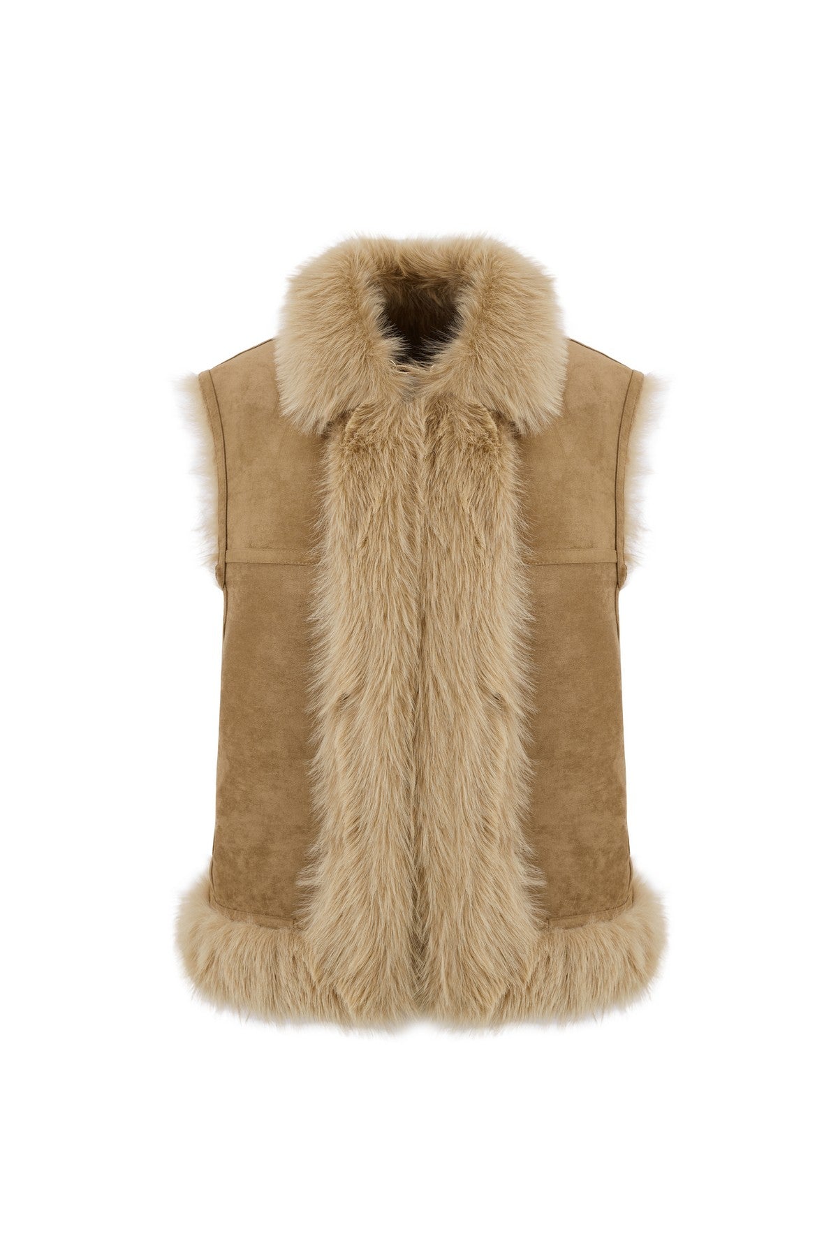 Omkeerbare caramelkleurige bodywarmer van Urbancode 