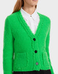 Marc Cain - VC 39.13 M22 | 549 - Cardigan bouclé 2 zakjes - appelgroen