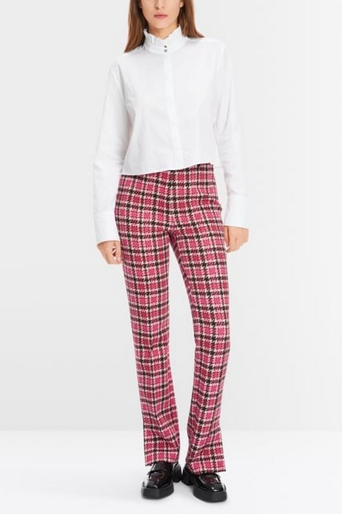 Marc Cain - XC 81.50 J49 | 244 - Broek ruitmotief - fuchsia roze