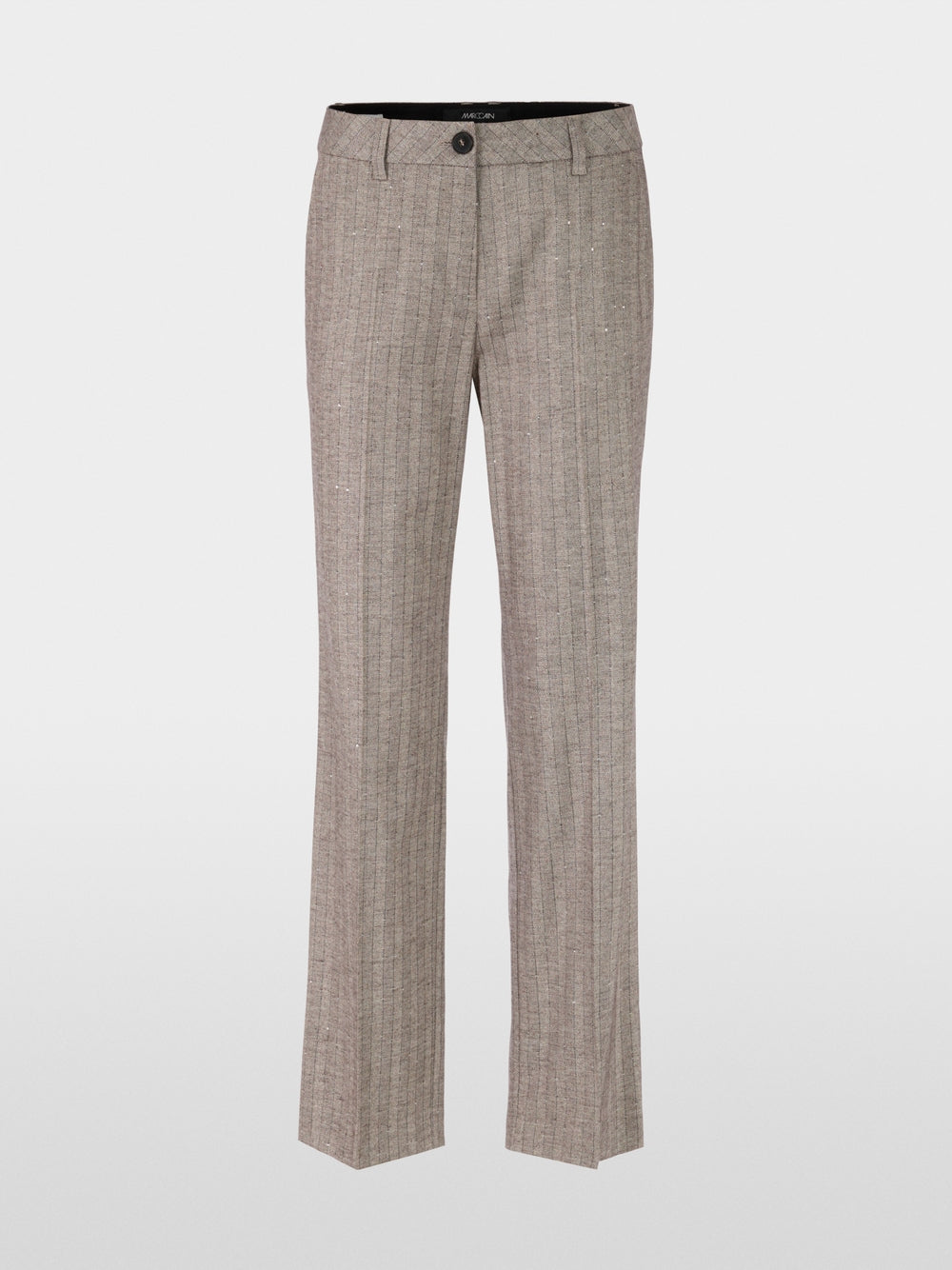 Modieuze FENDOU broek met fijne strepen en subtiele pailletten, vrouwelijke pasvorm, viscosemix, ideaal voor elegante en comfortabele looks.