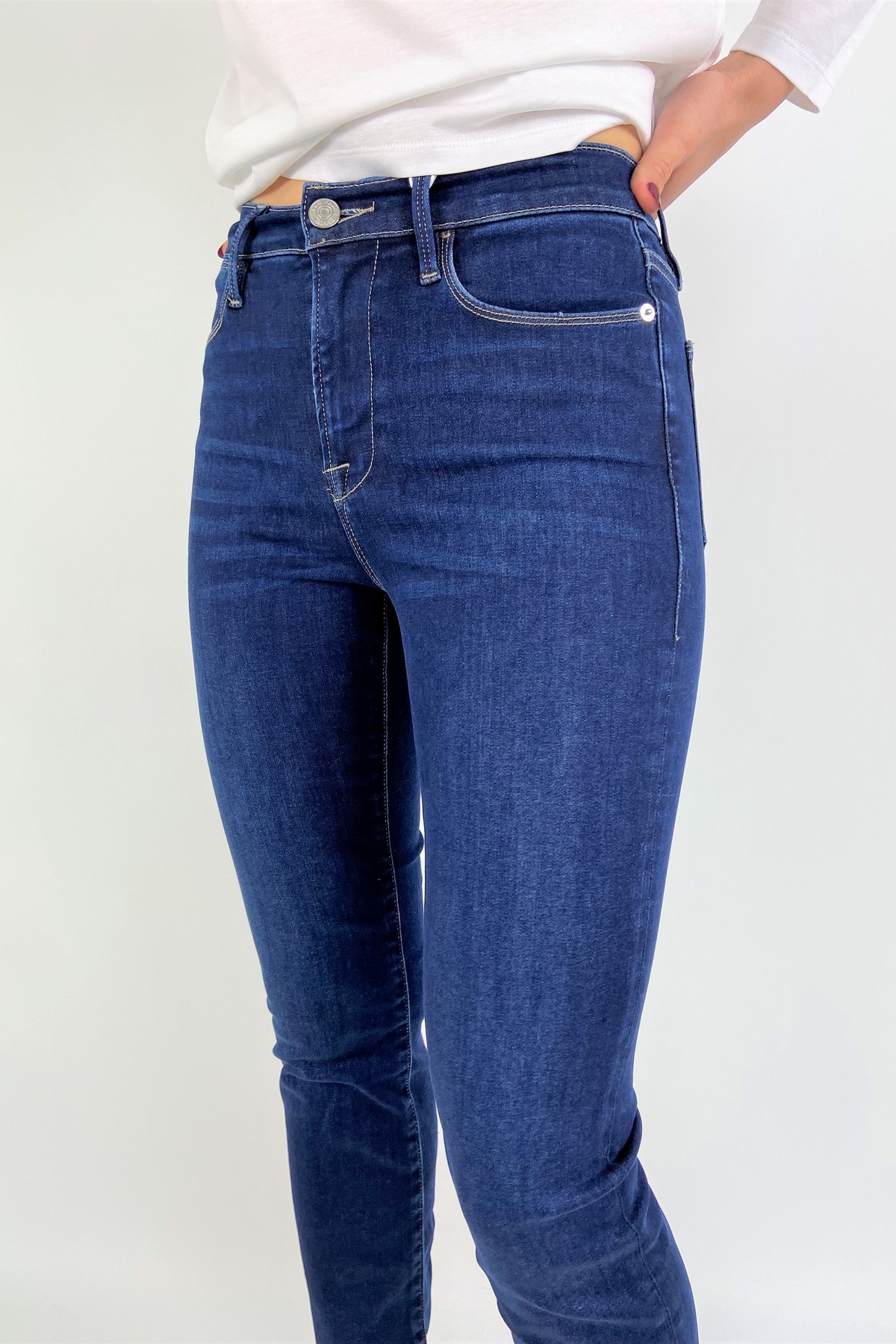 Frame - LHSTRA/SANC - jeans straight uitgerafeld mediumblue