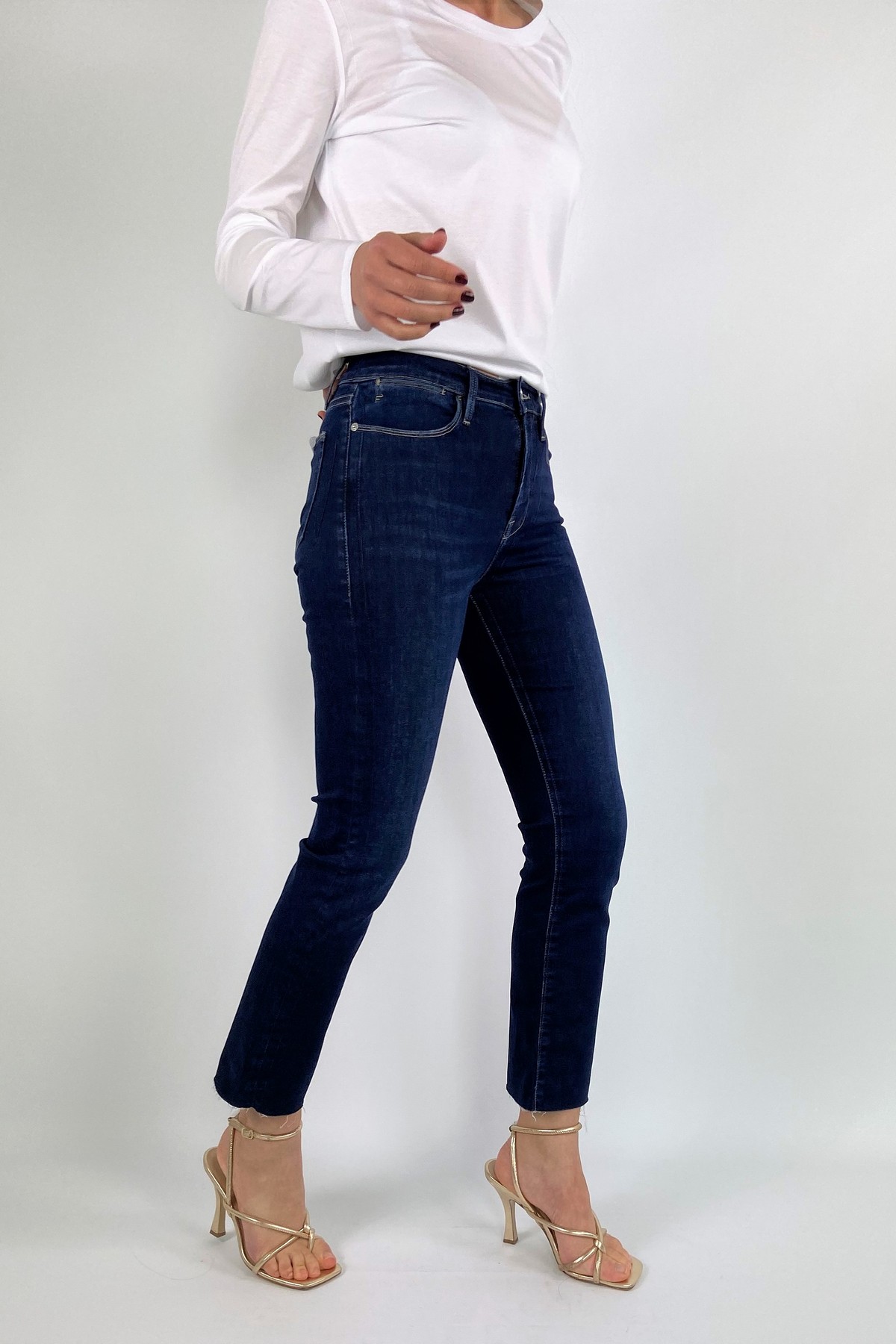 Frame - LHSTRA/SANC - jeans straight uitgerafeld mediumblue