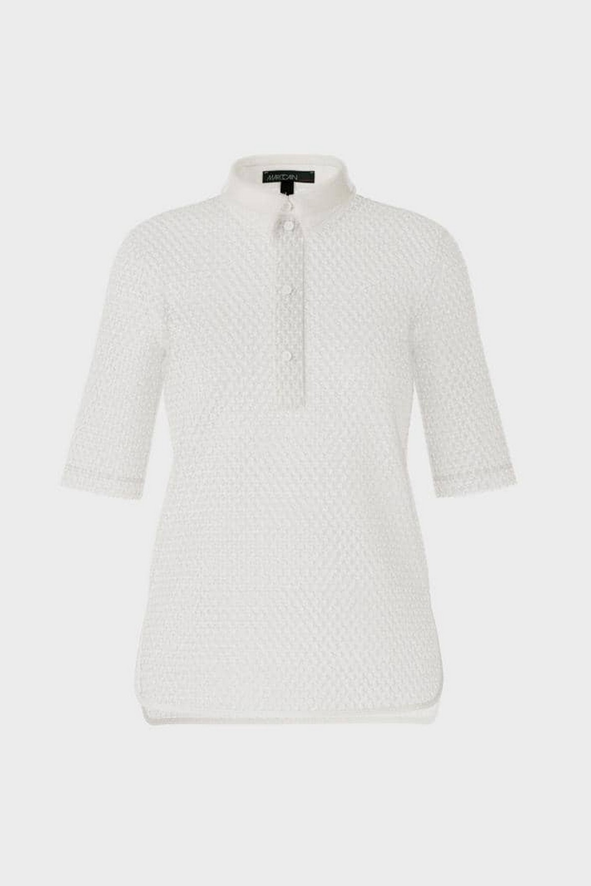 Poloshirt gehaakt in de kleur off white van het merk Marc Cain