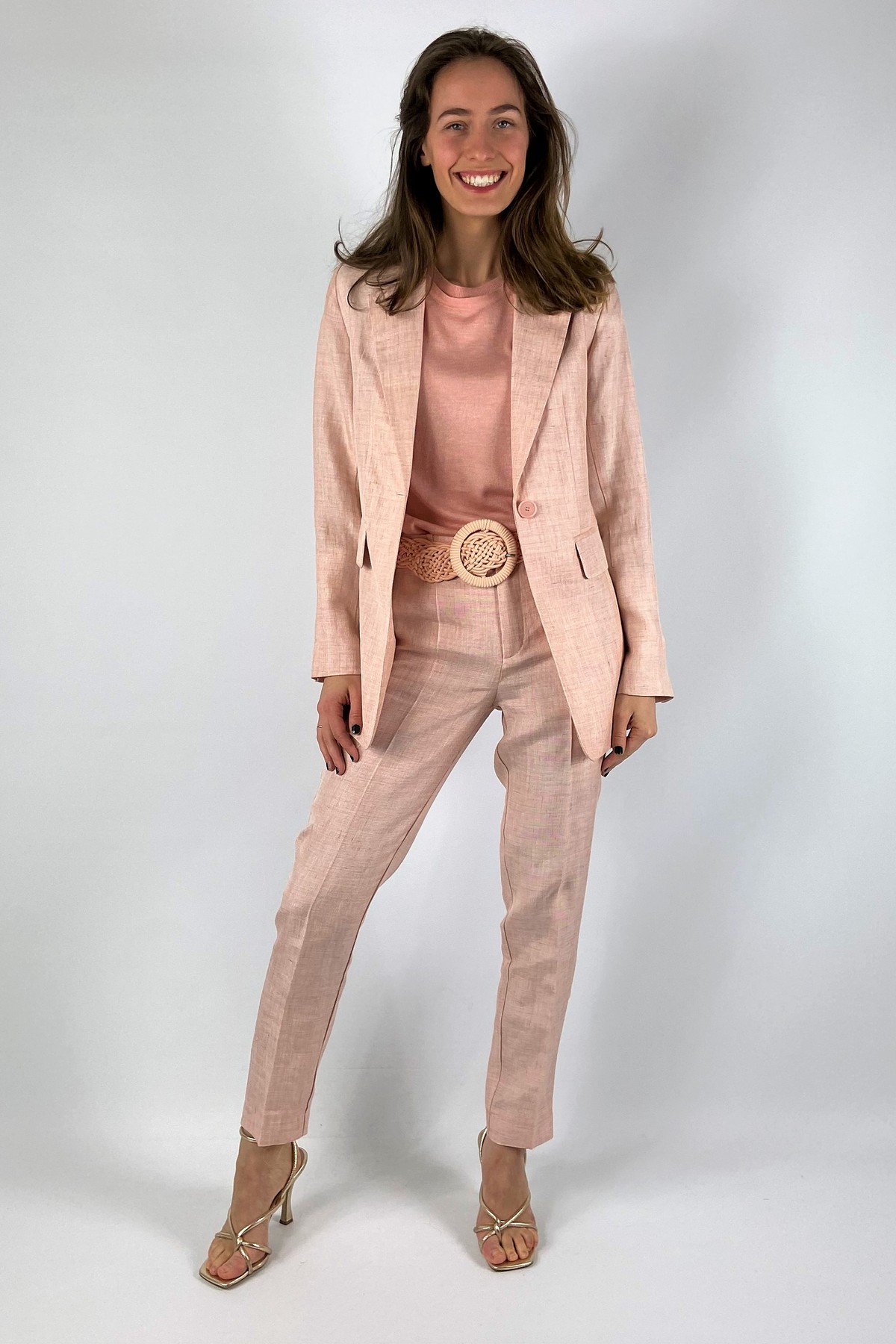 Blazer italiaans linnen in de kleur pink van het merk Oscar the collection