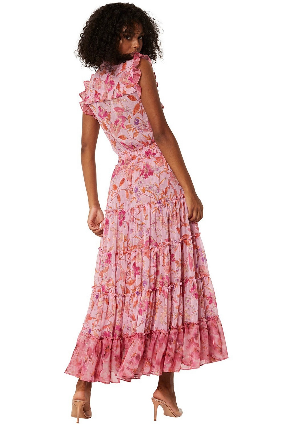 Misa - Trina Dress - Fire F - Kleed lang polokraag mouwloos roze lila
