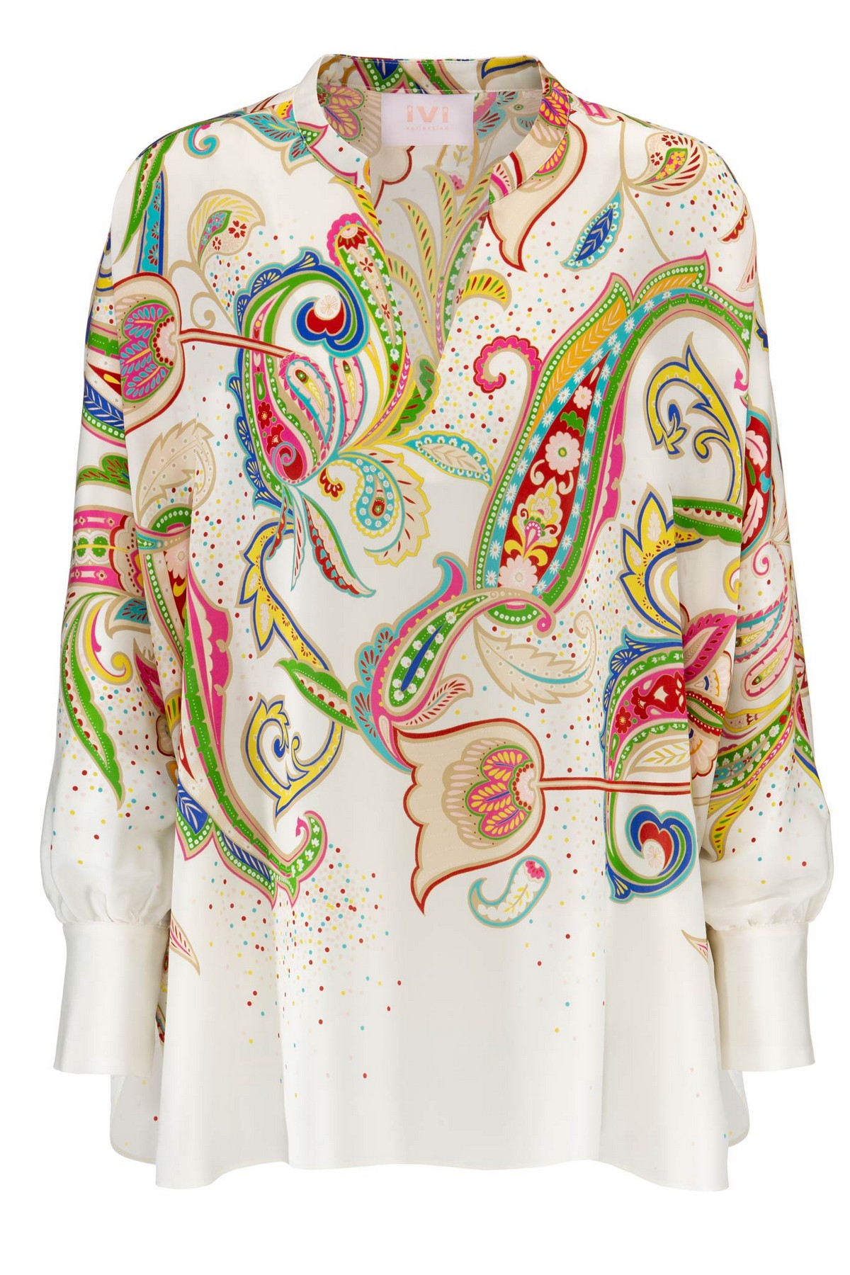 Shirtbloes paisley in de kleur wit multicolor van het merk Ivi Collection