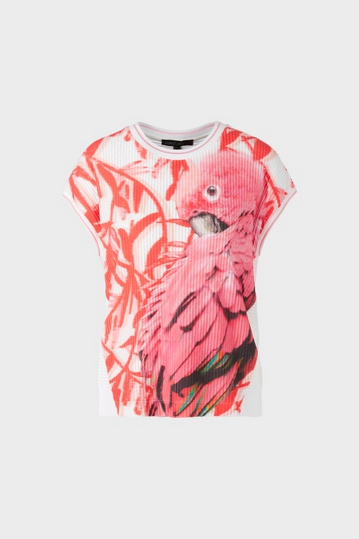 T-shirt los papegaai in de kleur wit roze oranje van het merk Marc Cain Collections