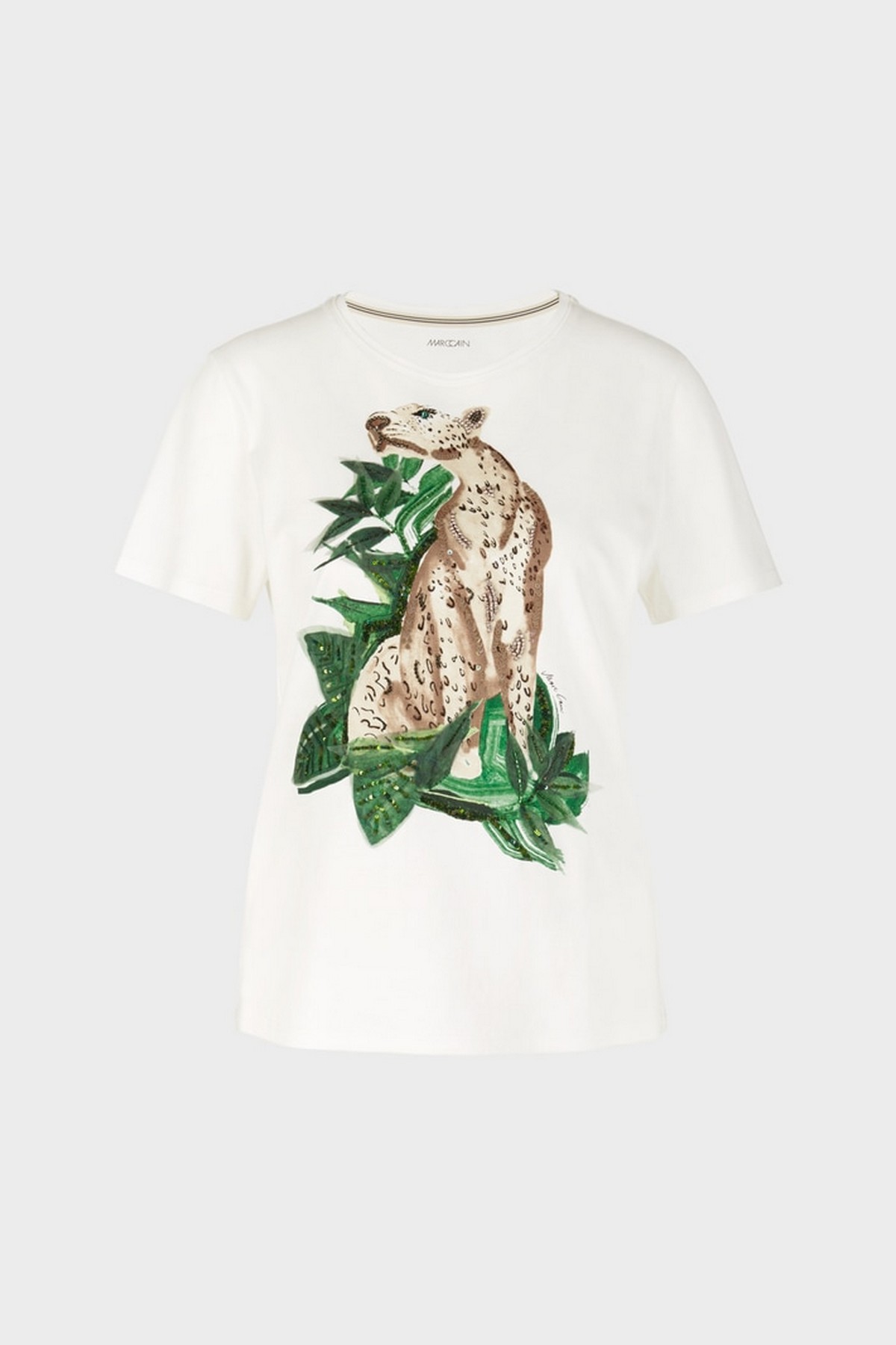 T-shirt print luipaard in de kleur wit van het merk Marc Cain Collections