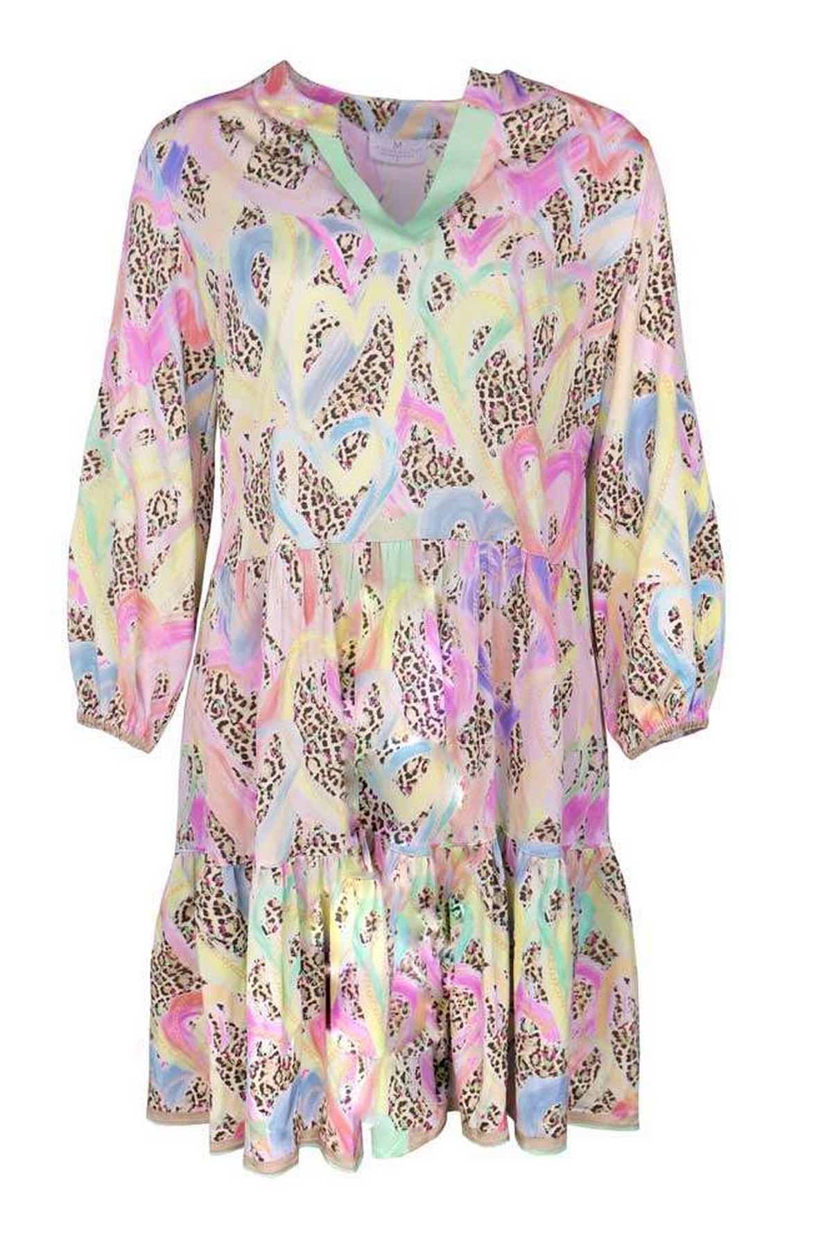 Mucho Gusto - Dress San Rafael - Kleed kort V pastelkleuren - uitverkocht