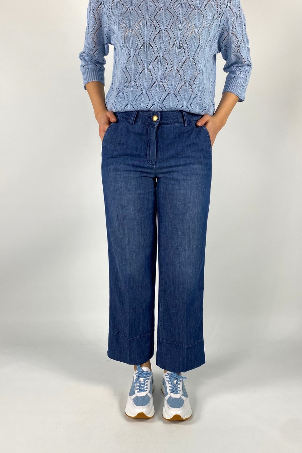 Jeans summer denim in de kleur used blue van het merk Seductive