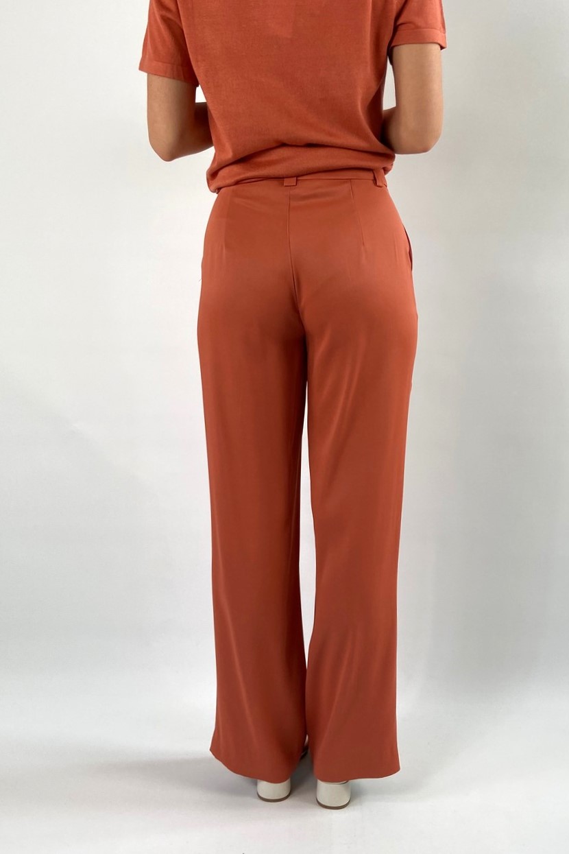 Oscar the collection - Ally trousers - Broek  satiné papaya - uitverkocht