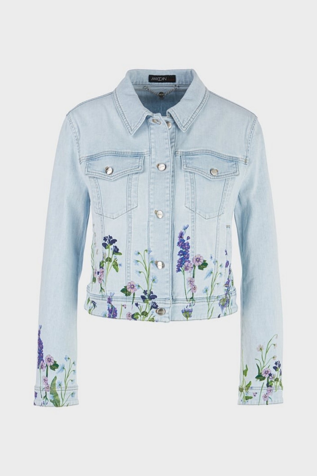Vest jeans summer flower in de kleur lichtblauw van het merk Marc Cain Collections