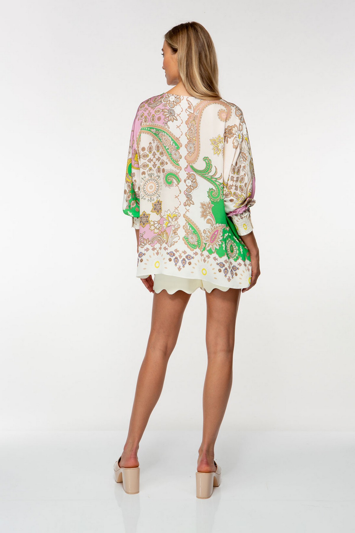 Ivi Collection - Paisley tunic - Bloes V zijde multicolor