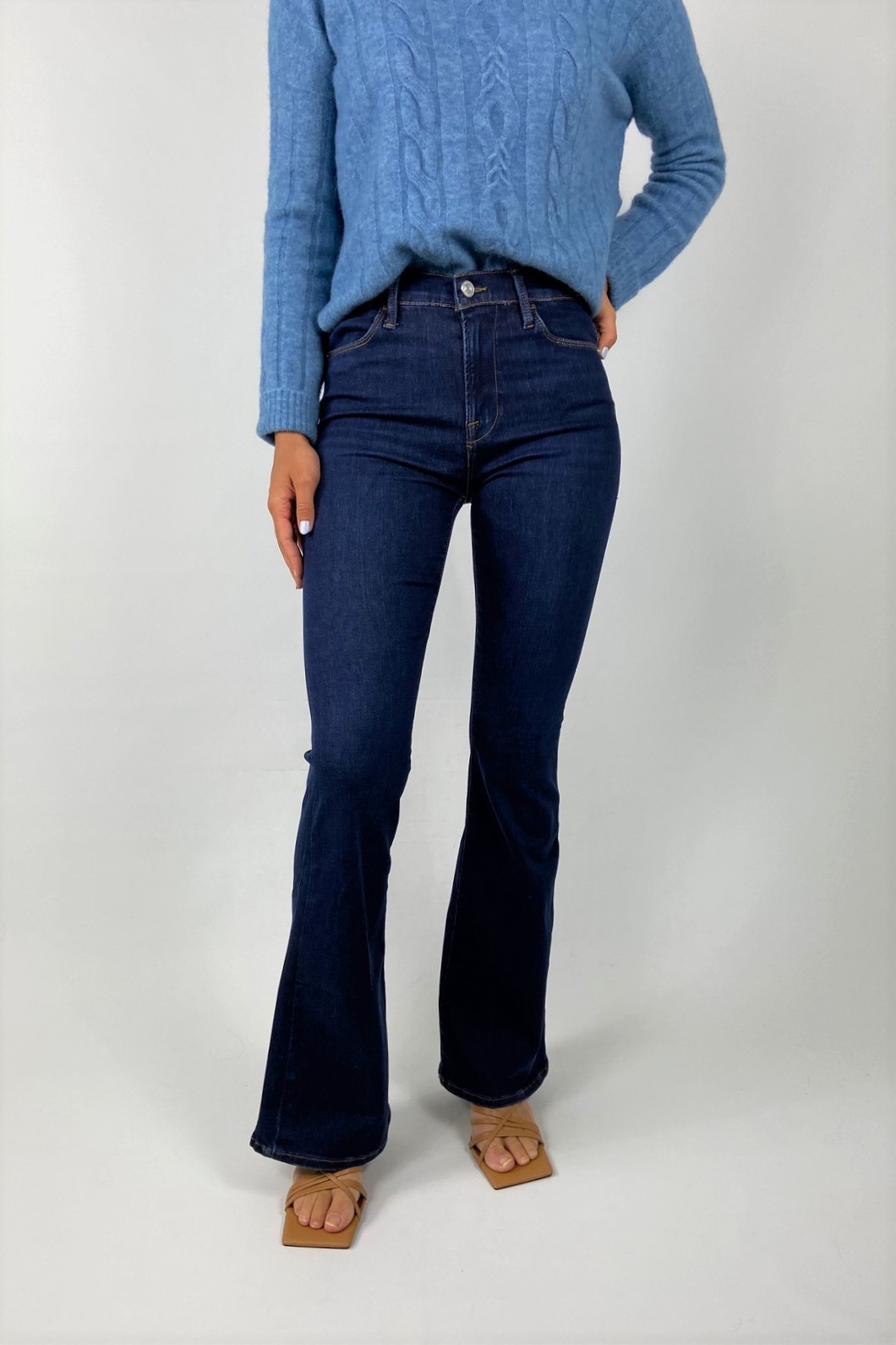 Jeans le high flare in de kleur donkerblauw van het merk Frame