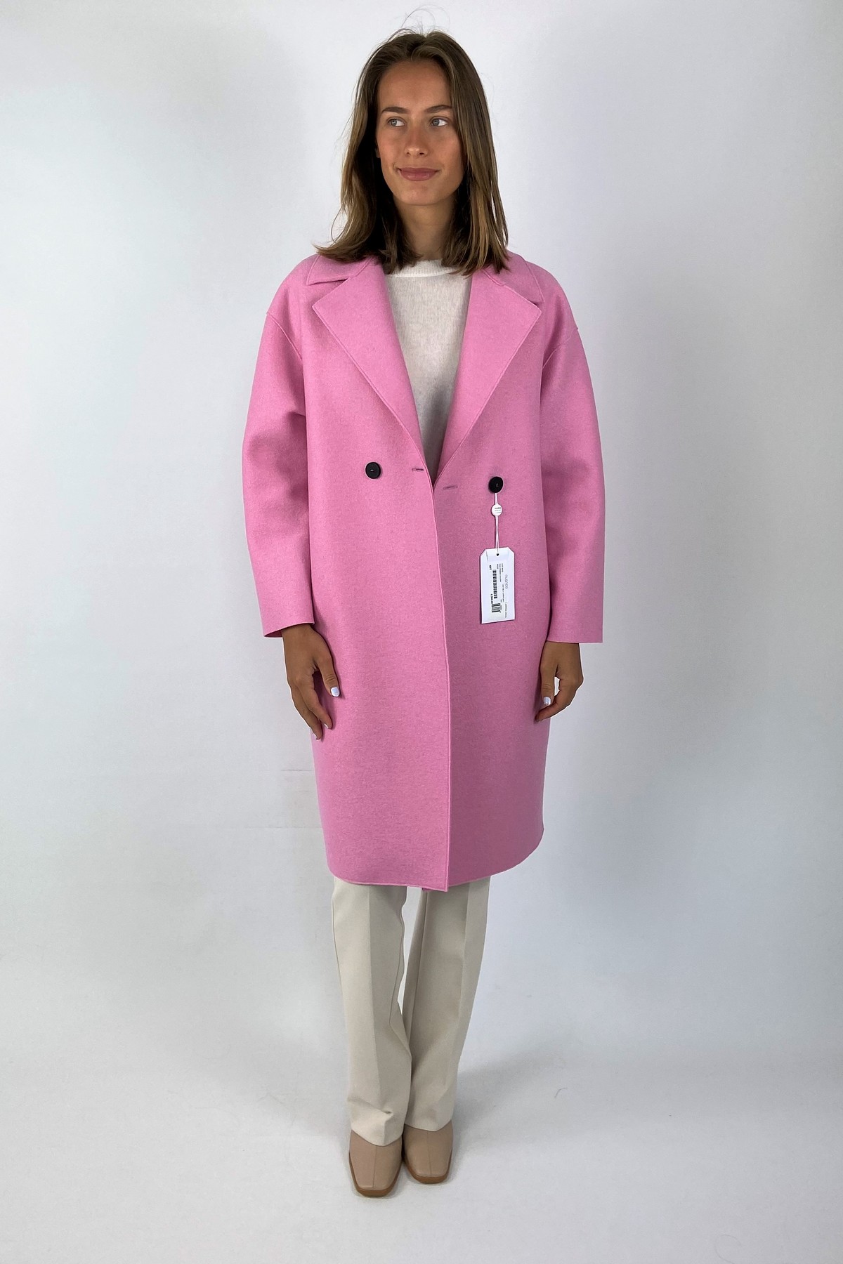 Coat dropped shoulder in de kleur roze van het merk Harris Wharf