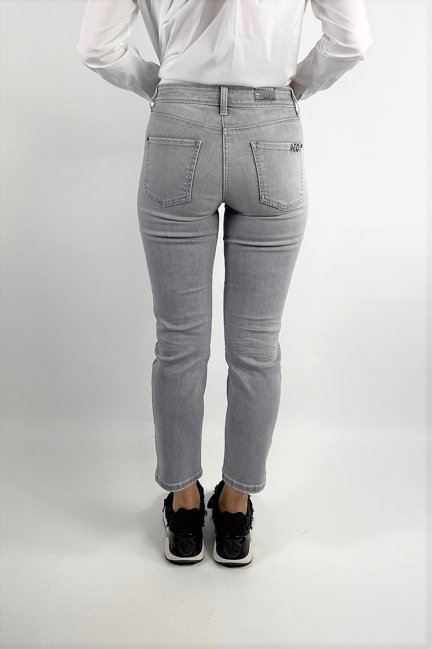 Cambio - Piper short 9221 - Jeans met pailletdetail grey denim