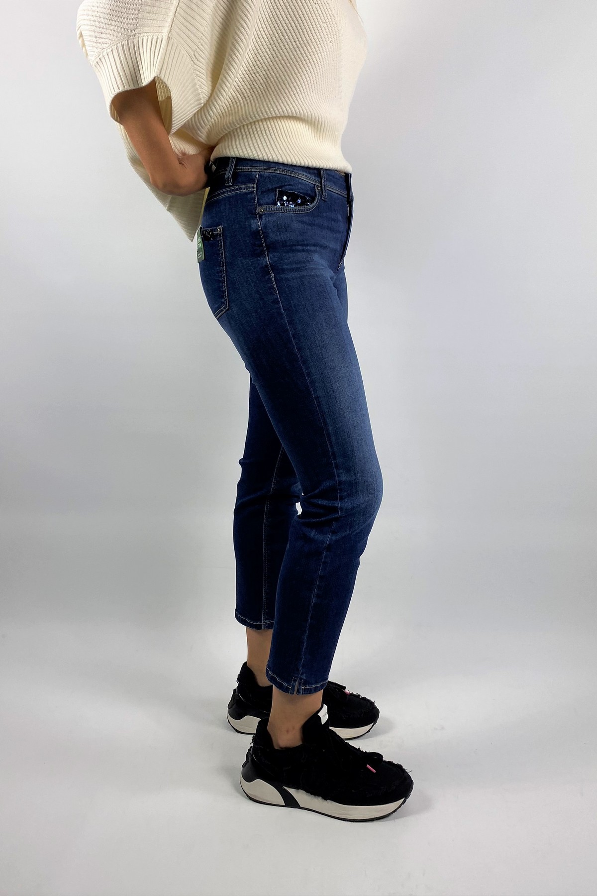 Cambio - Piper short 9182 - Jeans feminine superstretch blauw