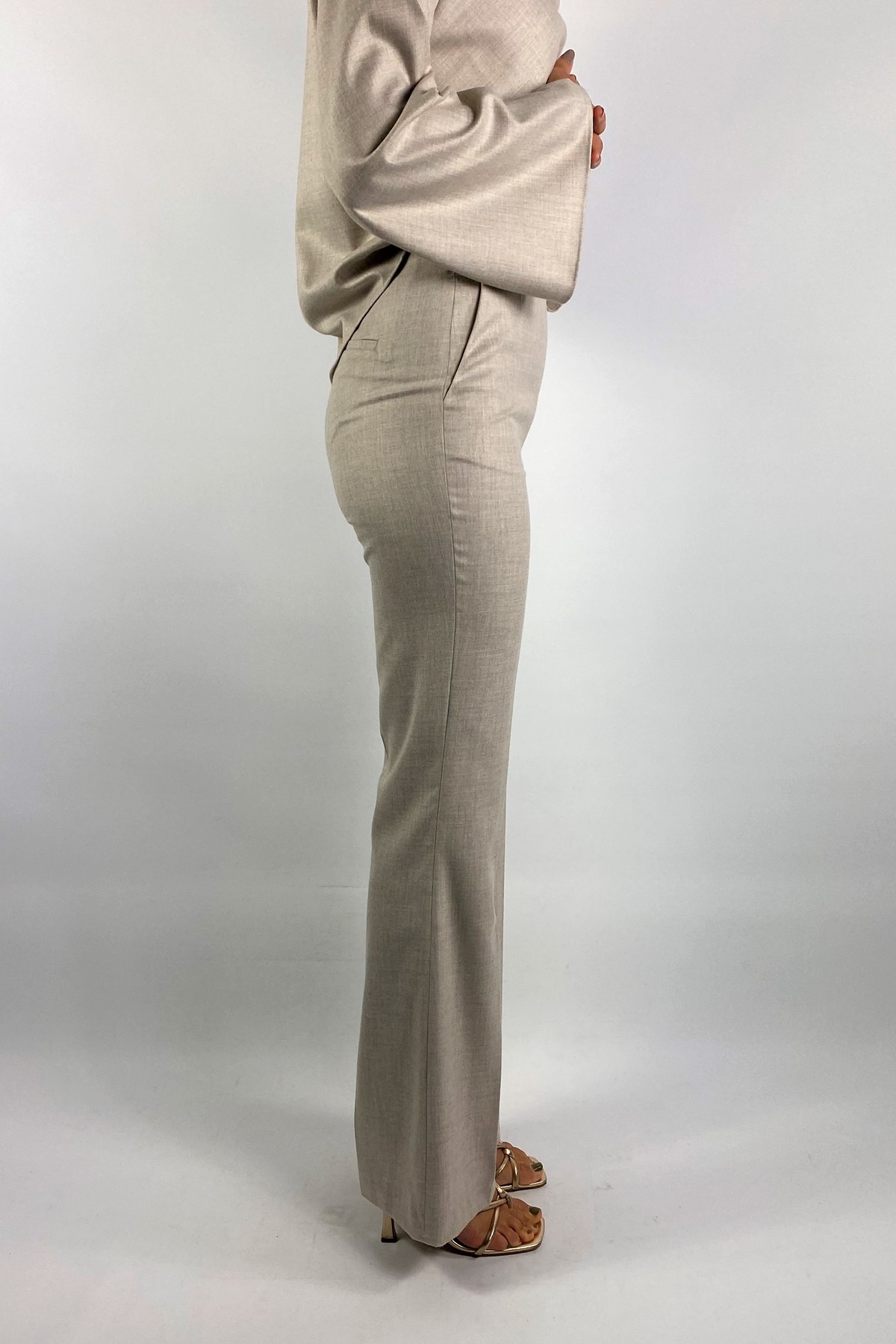 Oscar the collection - Sia Trousers - Broek gekleed flared grey melange
