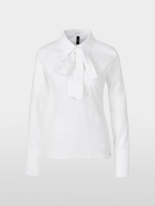 Poloshirt met strik in de kleur off white van het merk Marc Cain Collections